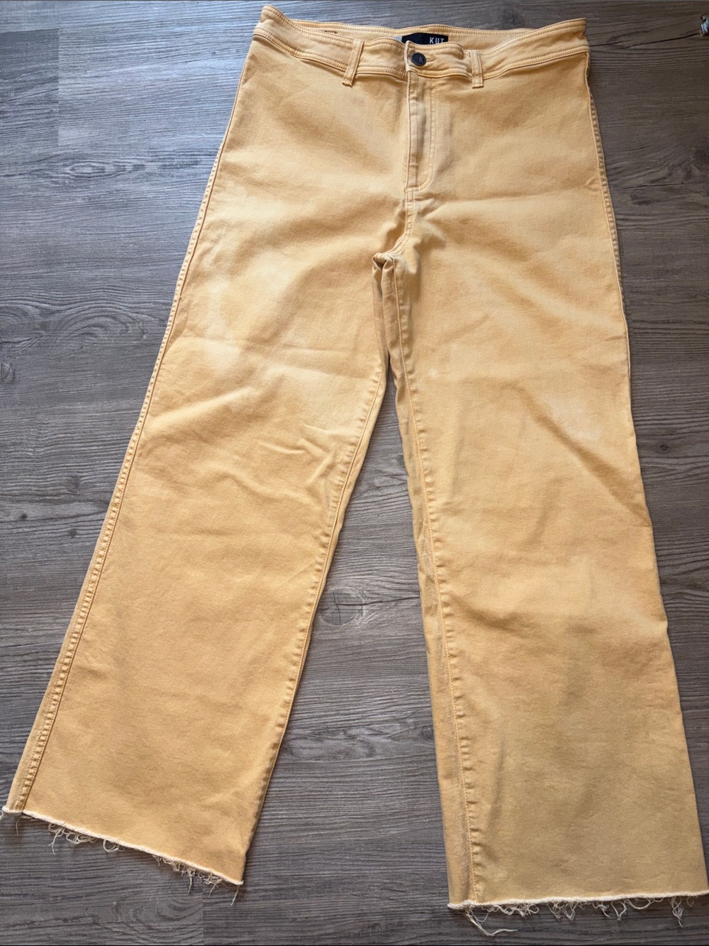 Kut from the Kloth Mustard High-Rise Wide Leg Jeans